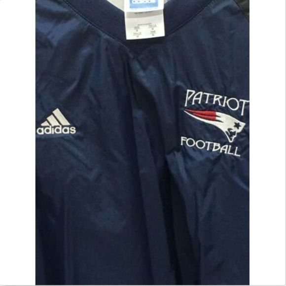 New England Patriot Adidas Football Blue Windbreak - Picture 3 of 5